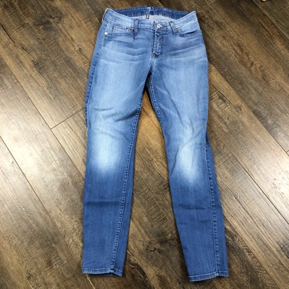 7 For All Mankind Ankle Skinny Jeans Pants Denim ((size 27))